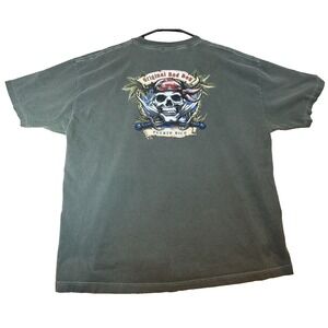 Puerto Rico Time flies having rum Men's  XL t-shirt pirate skull back